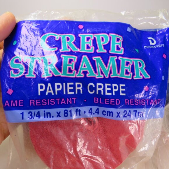 Crepe Paper Red White Blue Streamers 1 3/4" wide variety of lengths Patriotic - Picture 9 of 10